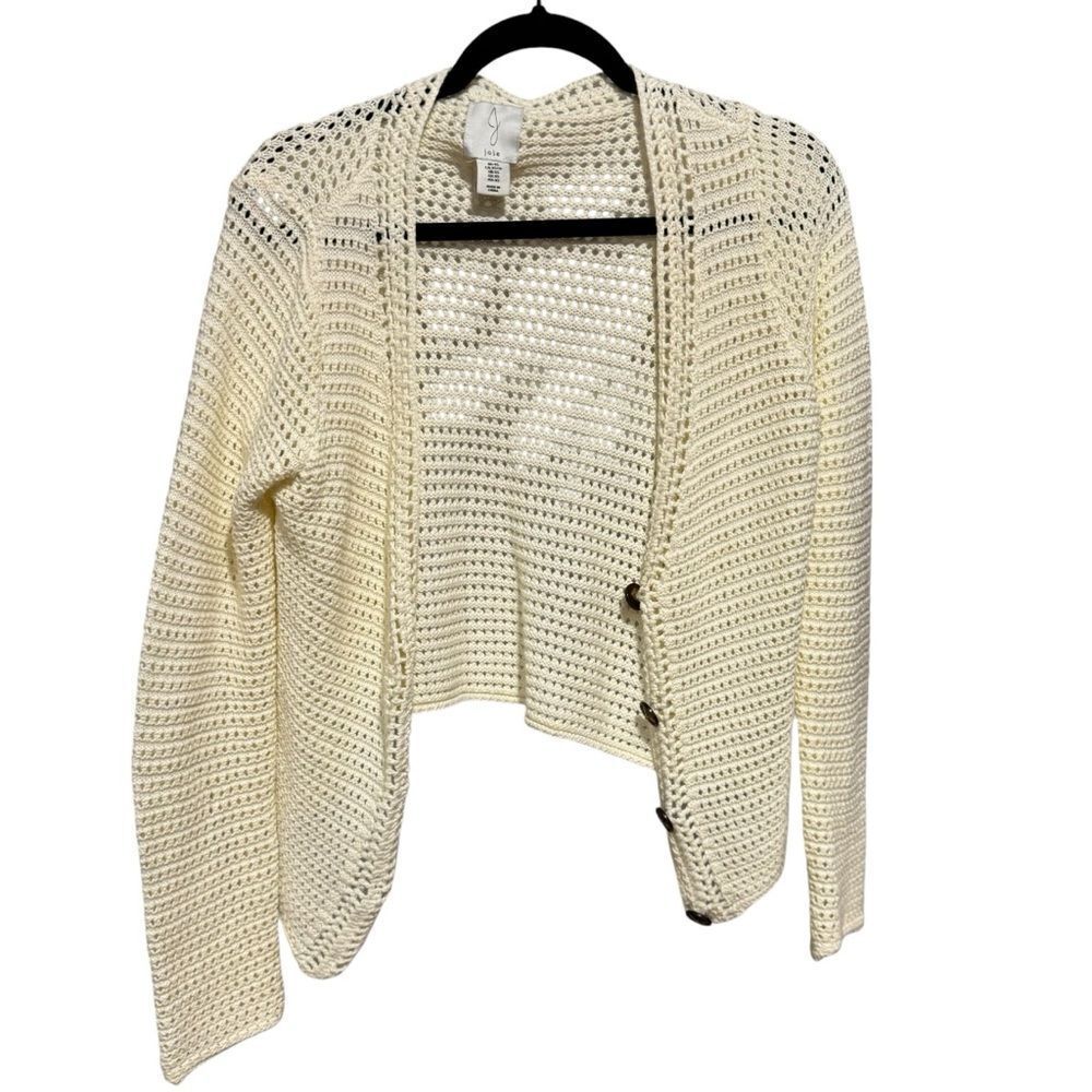 Revolve Joie Open Knit Stitch Crochet Cream White Cardigan - Picture 5 of 8